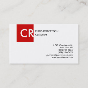 Tarjeta De Visita Monograma Black Red Business Card