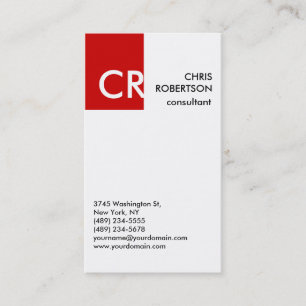 Tarjeta De Visita Monograma Black Red Business Card