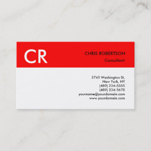Tarjeta De Visita Monograma Black Red Business Card