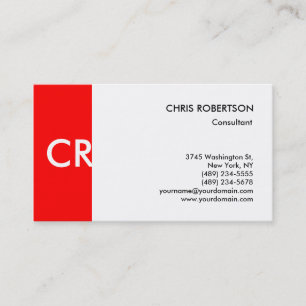 Tarjeta De Visita Monograma Black Red Business Card