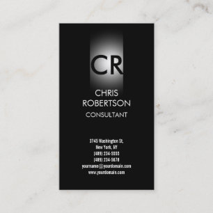 Tarjeta De Visita Monograma Black White Business Card