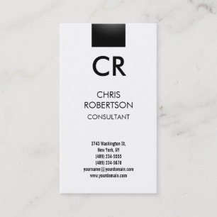Tarjeta De Visita Monograma Black White Business Card