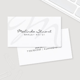 Tarjeta De Visita Monograma blanco moderno profesional