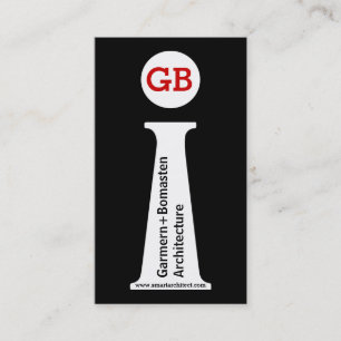Tarjeta De Visita Monograma blanco negro abstracto de arquitecto mod