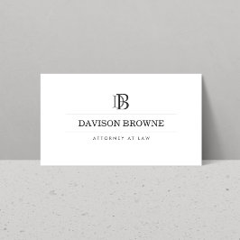 Tarjeta De Visita Monograma blanco profesional