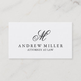 Tarjeta De Visita Monograma blanco profesional elegante