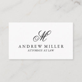 Tarjeta De Visita Monograma blanco profesional elegante