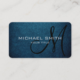 Tarjeta De Visita Monograma Blue Sapphire Leather Look