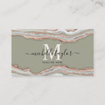 Monograma Boho Tones de la Tierra Agate Sage Green