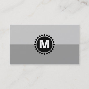 Tarjeta De Visita Monograma central Spot v2 - 2 Tonos Gris