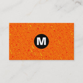 Tarjeta De Visita Monograma central - Textura Naranja