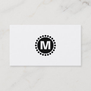 Tarjeta De Visita Monograma central v2 - Negro sobre blanco