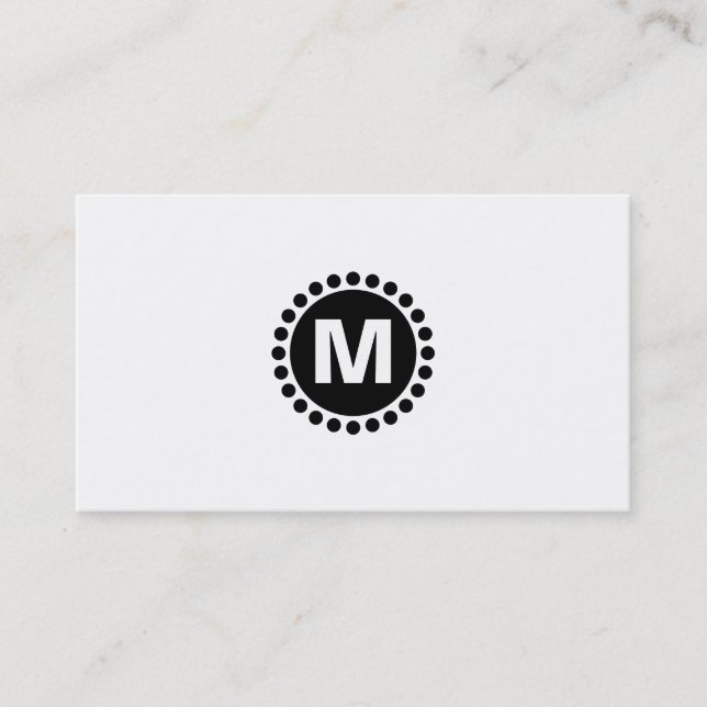 Tarjeta De Visita Monograma central v2 - Negro sobre blanco (Anverso)