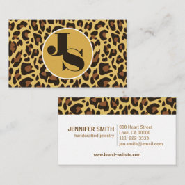Tarjeta De Visita Monograma Clásico Leopardo Imprimir patrón Rockabi