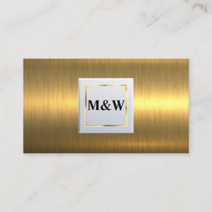 Tarjeta De Visita Monograma clásico   Metálico de oro