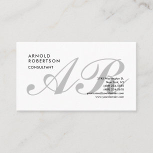 Tarjeta De Visita Monograma clásico Plain Trendy Profesional