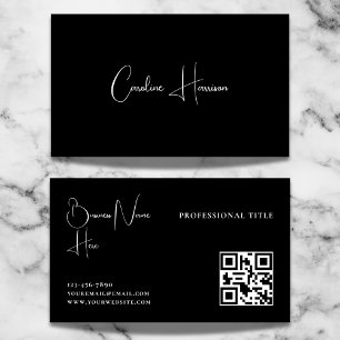 Tarjeta De Visita Monograma Código QR femenino Minimalista moderno N