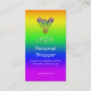 Tarjeta De Visita Monograma, Comprador personal, Fénix del arcoiris 
