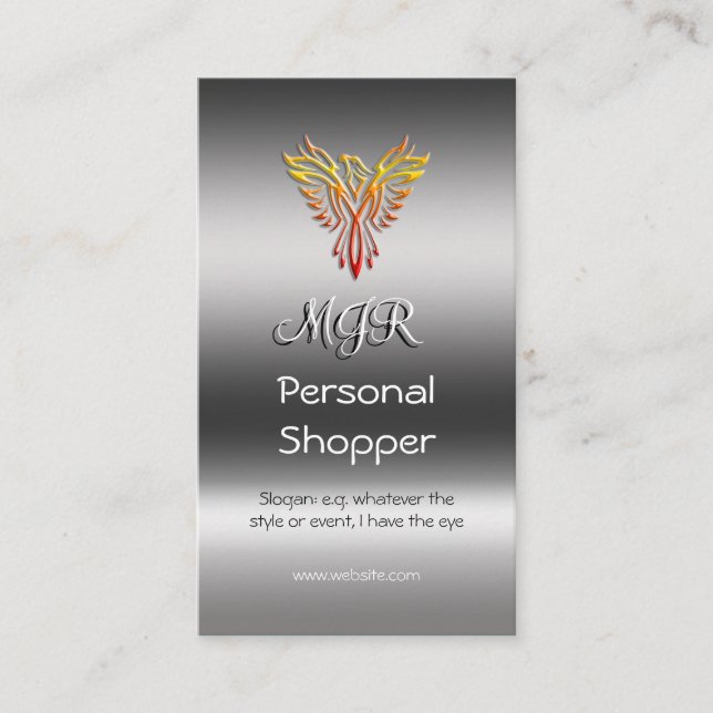 Tarjeta De Visita Monograma, comprador personal, metálico-efecto (Anverso)