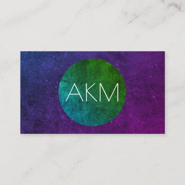 Tarjeta De Visita Monograma con colores texturizados (Anverso)