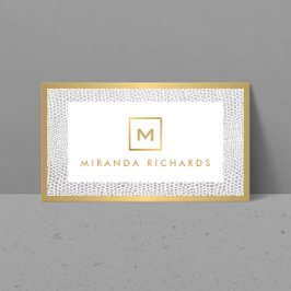 Tarjeta De Visita Monograma con logotipo de caja con Piel de serpien