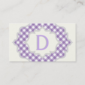 Tarjeta De Visita Monograma con paisaje morado y blanco