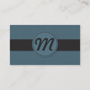 Tarjeta De Visita Monograma con textura (azul)