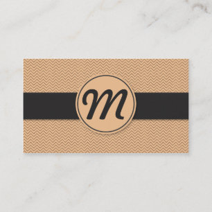 Tarjeta De Visita Monograma con textura (naranja)