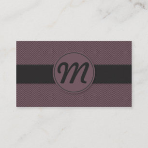 Tarjeta De Visita Monograma con textura (púrpura)