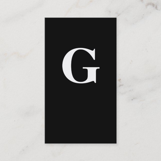 Tarjeta De Visita Monograma contemporáneo / negro y blanco (Anverso)