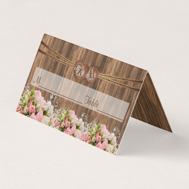 Tarjeta De Visita Monograma Corazón con rosas rosas rosas rosas| Col (Anverso)