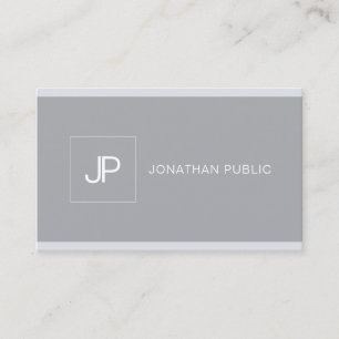 Tarjeta De Visita Monograma Creativo Profesional Moderno Simple Gris