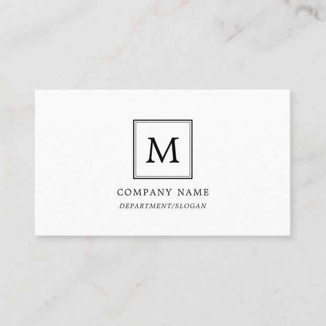 Tarjeta De Visita Monograma cuadrado Minimalista moderno (Anverso)
