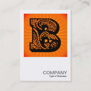 Tarjeta De Visita Monograma cuadrado - Paisley Sunburst - B