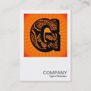 Tarjeta De Visita Monograma cuadrado - Paisley Sunburst - G