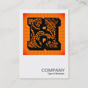 Tarjeta De Visita Monograma cuadrado - Paisley Sunburst - H