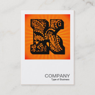 Tarjeta De Visita Monograma cuadrado - Paisley Sunburst - K