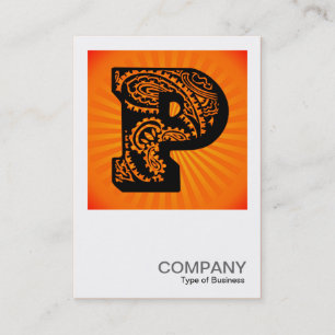 Tarjeta De Visita Monograma cuadrado - Paisley Sunburst - P