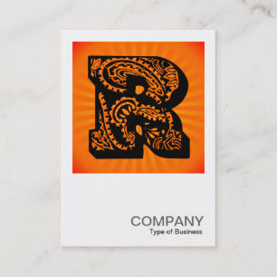 Tarjeta De Visita Monograma cuadrado - Paisley Sunburst - R