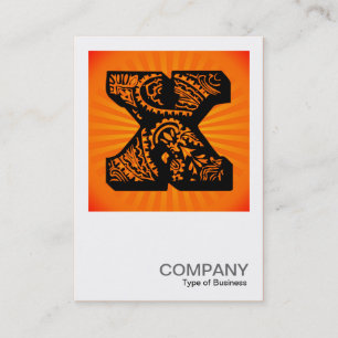 Tarjeta De Visita Monograma cuadrado - Paisley Sunburst - X
