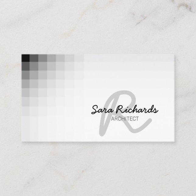 Tarjeta De Visita Monograma cursivo de habilidades de construcción d (Anverso)