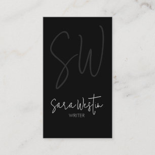 Tarjeta De Visita Monograma cursivo del autor del escritor