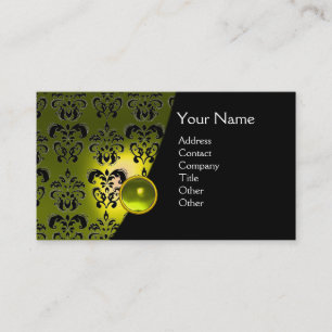 Tarjeta De Visita MONOGRAMA DAMASCO GEM topacio amarillo