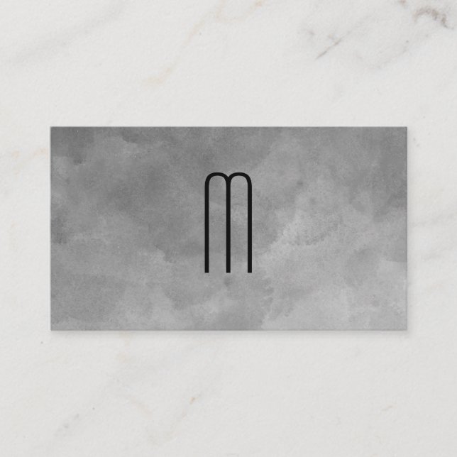 Tarjeta De Visita Monograma de acuarela de textura (Anverso)