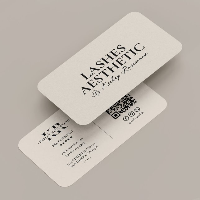 Tarjeta De Visita Monograma de arena estética de artista de maquilla (Subido por el creador)