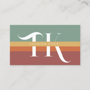 Tarjeta De Visita Monograma de bandas retro