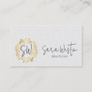 Tarjeta De Visita Monograma de belleza de esteticista