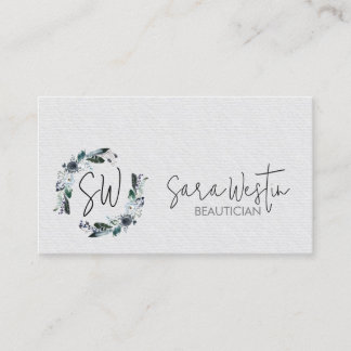 Tarjeta De Visita Monograma de belleza de esteticista