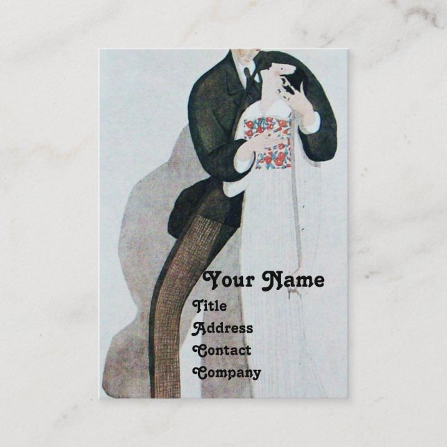 TARJETA DE VISITA MONOGRAMA DE BODAS DE LA NOVIA & EL NOVIO ROMÁNTIC (Anverso)