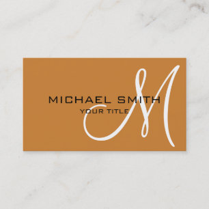 Tarjeta De Visita Monograma de bronce profesional minimalista